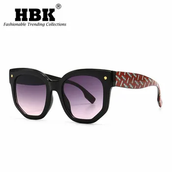 HBK Plaša Kāju Kvadrātveida Dimanta Saulesbrilles Mūsdienu Retro Stila Dekoratīvas Brilles Sievietēm, Vīriešiem Slīpums Lēcu Ceļojumu Brilles UV400