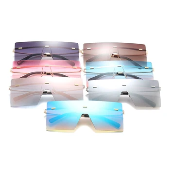 HBK Unisex Pilots bez apmales Brilles Lielgabarīta Liels Rāmis Retro Sieviešu Zīmola Dizainere Luksusa Vīriešiem 2018 Jaunu Modes Saules Brilles UV400