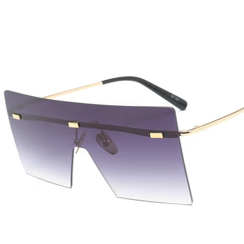 HBK Unisex Pilots bez apmales Brilles Lielgabarīta Liels Rāmis Retro Sieviešu Zīmola Dizainere Luksusa Vīriešiem 2018 Jaunu Modes Saules Brilles UV400