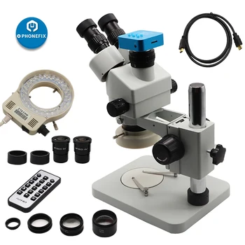 HD 3,5 X-90X Trinokulara Stereo Tālummaiņas Rūpniecības Digitālo Mikroskopu 38MP HDMI Mikroskopa Kameru, Adapteri, LED Gaismas, Telefona Remonts