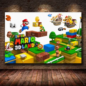 HD Izdrukāt Super Mario Mākslas Plakāti un Izdrukas Audekls Gleznošanai Uzstādīt Sienas, Attēlus Dzīvojamā Istaba Bērnu Istabas Dekoratīvie Attēlu