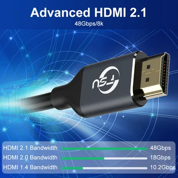 HDMI 2.1 Kabeļu 8K 60HZ HDR 48Gbps 2.1 Ultra High Speed 120HZ, 4K HDMI 2.1 kabelis Monitoru, Projektoru PS4 HDTV Datoru