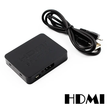 HDMI Splitter 1 2 no 1080p 4K 1x2 HDCP Attvaicētājs 3D Komutatoru 2 Ports Hub HDTV DVD PS3 Xbox TV KASTĒ Monitors DTS-HD Dolby-AC3