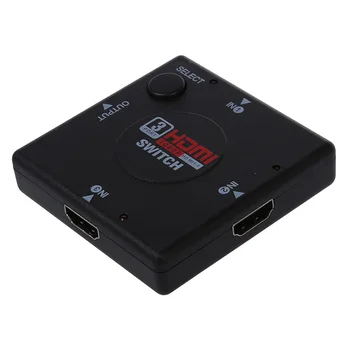 HDTV 1080P Displejs Video DVD 3 Porti HDMI Switch Komutatoru Sadalītājs