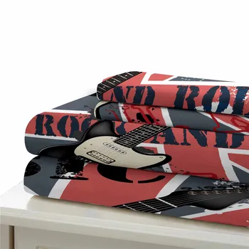 HELENGILI 3D Gultas Komplekts Ģitāra Drukāt Duvet Cover Set Bedcloth ar Spilvendrāna Gulta Set Home Textiles #JT24