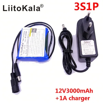 HK LiitoKala Dii-12V3000 DC 12V 3000mAh Li-lon DC12V Super Uzlādējams Akumulators + AC Lādētājs + sprādziendrošas slēdzi ES