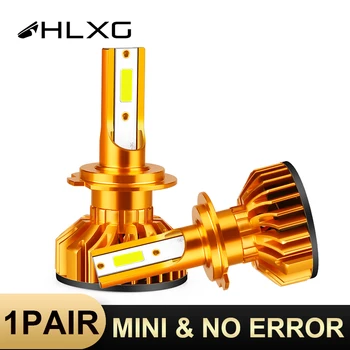 HLXG Auto Lukturu Komplekts H7 LED Spuldzes 4300K 6000K 8000K H1, H3, H11 9005 HB3 9006 HB4 LED 12V 80W 12000LM mini canbus priekšējo Lukturu Gaismas