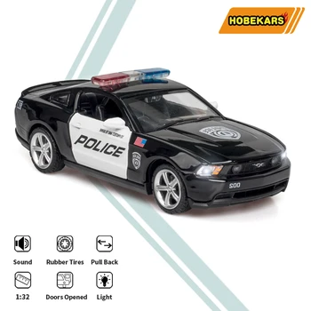 HOBEKARS 1:32 Automašīnas Modelis Diecasts & Rotaļu automobiļi Mustang GT Sakausējuma Metāla Imitācijas Policijas Automašīnas Rotaļlietas Ar Skaņas, Gaismas Bērniem Dāvanu