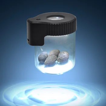 HORNET Plastmasas&Stikla Gaismas-Up LED Gaisa Necaurlaidīgā Uzglabāšanas Palielināmo Jar Skatīšanās Konteineru 155ML Vakuuma Roņu Plastmasas Pill Box Gadījumā