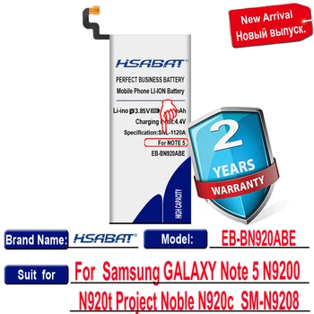 HSABAT 4600mAh Akumulatoru Samsung GALAXY Note 5 note5 N9200 N920t Projekta Noble N920c EB-BN920ABE SM-N9208 N9208