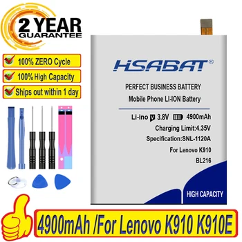 HSABAT 4900mAh BL216 Akumulatoru, Lenovo K910 VIBE Z K910E Baterijas