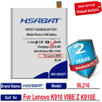 HSABAT 4900mAh BL216 Akumulatoru, Lenovo K910 VIBE Z K910E Baterijas