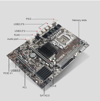 HUANANZHI X58 pamatplati combo, PROCESORS Intel Xeon X5650 2.66 GHz ar CPU radiatoru RAM 16.G(2*8G) REG ECC video kartes GTX750Ti 2GD5