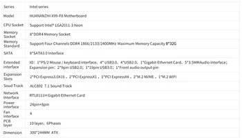 HUANANZHI X99 F8 X99 Mātesplati combo kit komplekts Intel XEON E5 2680 V3 atbalsts 8 * DDR4 RECC NON-ECC atmiņas M. 2 NVME USB3.0 ATX