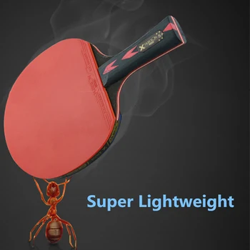 HUIESON 2gab Modernizētas 5 Zvaigžņu Galda Tenisa Rakete Carbon Fiber Viegls Spēcīgs Ping Pong Bat & Bumbiņas Komplekts Portatīvo Sporta 8