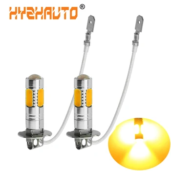 HYZHAUTO 2gab H3 LED Miglas Lukturi Baltā Dzeltenā Spuldzēm COB 7.5 W, Auto LED Miglas lukturi DRL Dienas Drving Lampas DC12V