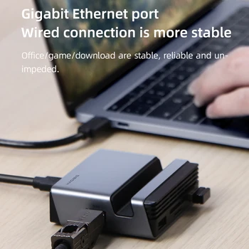Hagibis USB C Hub Tipa C dokstacija Tipa C 4K HDMI-saderīgam PD SD/TF Card Reader RJ45 Tālruņa Turētājs Kandidēt MacBook