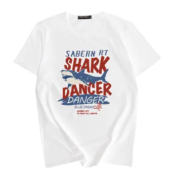 Haizivs īsām piedurknēm drukāšanas sieviešu krekls Ulzzang Vasaras modes sieviešu S-2XL Harajuku gadījuma zaudēt jūra ulzzang hip-hop t-krekls