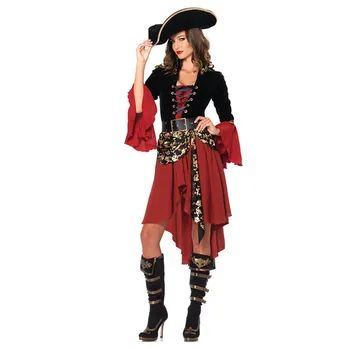 Halloween Pieaugušo Pirāts No Karību Cosplay Kostīmi Somālijas Pirātu Kleitas, Cepure, Sievietes, Meitenes, Pilns Komplekts Iedomātā Persona Apģērbi