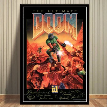 Halo Video Spēles Ultimate Doom Classic Kanvas Glezna Plakāti un Izdrukas Sienas Mākslas Aina Dzīvojamā Istaba Dekori Cuadros