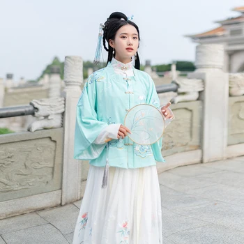 Hanfu Kleita Sievietēm Tradicionālo Ķīniešu Klasiskās Dejas Tērpu Ming Dynasty Elegants Apģērbs Tautas Dejas, Apģērbs VO404
