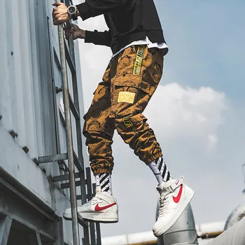 Harajuku Mens Iespiesti Jogger Elsas 2019 Hip Hop Kravas Bikses Vīriešu Modes Iespiesti Harēma Joggers Bikses Streetwear