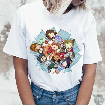 Harajuku Teen Wolf T Krekls Sievietēm Vintage Grafiskais Smieklīgi Karikatūra Izdrukāt Tshirt Modes Top Tee Ullzang Estētisko 90s T-krekls Sieviešu
