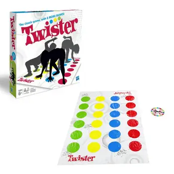 Hasbro Spēle Twister Spēle Iekštelpu Āra Funy Pagriežot Ķermeņa Sporta Interaktīvu Spēli Bērniem Pieaugušajiem