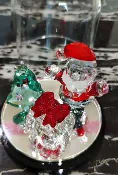 High-end Ziemassvētku Dekori Kristālu Santa Claus Figūriņas ar Kristāla Ziemsvētki Koks Stikla Bell Sniegavīrs Craft Mājas Galda Dekori Bērniem Dāvanas
