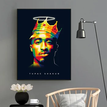 Hip Hop Gangsta Rap Dziedātājs Attēls Mākslas Audekls Gleznošanai Tupac Shakur 2PAC Sienas Plakātu un Mākslas Izdrukas, Sienas, Attēlus Mājas Dekoru