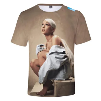Hip Hop Modes Zīmolu Apģērbu Ariana Grande 3D T Krekls Sieviešu Vasaras O-veida Kakla Īsām Piedurknēm Smieklīgi T-Kreklu apdruka Vīriešu Sieviešu T Femme