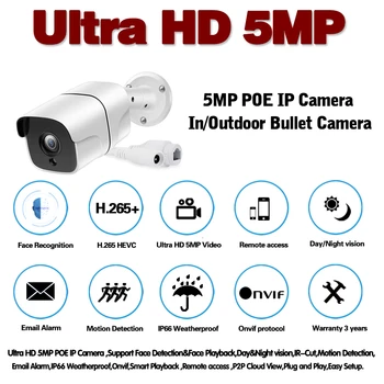 Home Security, Ip Kameras Āra Ūdensizturīgs Bullet Poe Kameras SONY IMX335 CCTV Drošības Novērošanas Kamera ONVIF Nakts Xmeye