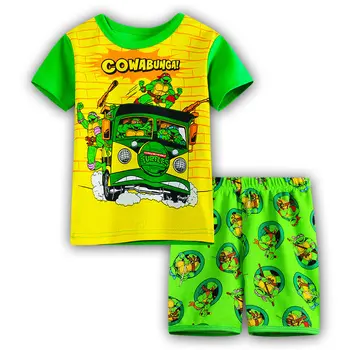 Homewear Pidžamu Karikatūra Bruņurupuči 2020. Gadam Naktsveļu Cosplay Kokvilnas Puika T-krekli ar Īsām Piedurknēm Bērnu Apģērbs Bērnu Pidžamas Komplekts