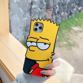 Homērs Bart Simpsons Mīksta Silikona Vāciņu Lietā par iPhone 12 Pro Max 11 XR-X XS Max SE 6S 6 7 8 Plus