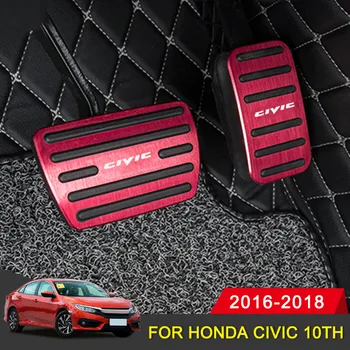 Honda Civic 10 2016 2017 2018 Alumīnija Auto Akseleratora Gāzes Bremžu pedālis Nav Slīdēšanas Kājas Plati Spilventiņi Segtu Piederumi Stils