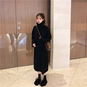 Hoodies Sieviešu Rudens Ziemas Moderns Korejiešu Stilā Vienkāršu Gadījuma Cietā Augstas Kvalitātes Sieviešu Apģērbu Šiks Ilgi Streetwear Elegants