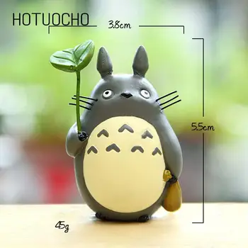Hotuocho 3pcs Totoro Miniatūras Statuetes Sveķu Japānas Stila Dzīvnieku Figūriņas Miniatūras Rotājumu Dārza Mājas Dekoru Feng Shui Kuģiem