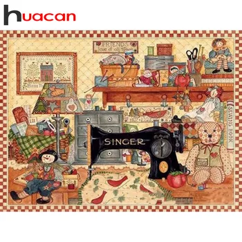 Huacan Dimanta Krāsošana Šujmašīnu Mājas Apdare Jaunas Ielidošanas Cross Stitch Komplekts Handcraft Mozaīkas Fāzēm, Izšuvumi Classic