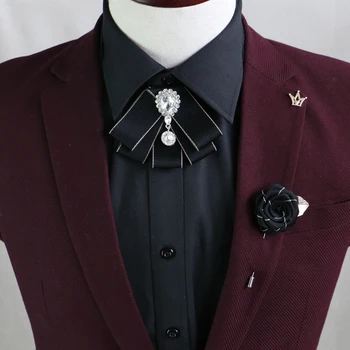 I-Remiel korejas Vintage Luksusa Dimanta tauriņu Britu Ziedu Arkas Broša Bowtie par Vīriešu Kāzu Tērps, Apģērbs un Aksesuāri