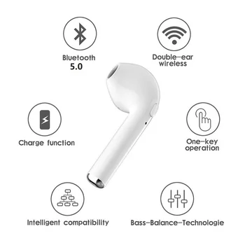 I7 TWS i7s TWS auss pumpuri Bluetooth Austiņas Bezvadu austiņas Ar Mikrofonu Austiņas ausī brīvroku earbuds visiem Smart tālruni