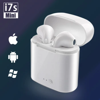 I7s TWS Mini Bluetooth Bezvadu Austiņas Stereo Austiņu Austiņas Ar Uzlādes Lodziņā Mic Par i7 tws Iphone Xiaomi Visi Smart Tālruni