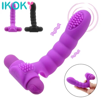 IKOKY 10 Režīmiem, Jaudīgu Vibrāciju Maksts Klitora Stimulators Seksa Rotaļlietas Sievietēm Pirkstu Uzmava Vibrators Sievietes Masturbator