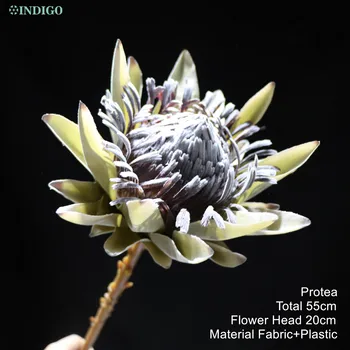 INDIGO -2 gab Seno Protea Cynaroides Liela Izmēra Nekustamā Touch Mākslīgo Ziedu Klasiskā Puses Ziņā Apdare Dropshipping
