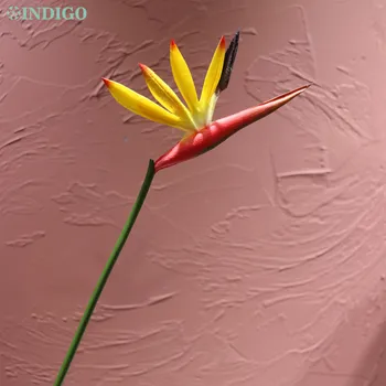 INDIGO - 9pcs/Daudz Sarkano Putnu Paradīze PU Nekustamā Touch Ziedu Ūdensizturīgs, Dekoratīvs Mākslīgais Zieds Kāzu Puse, Florists