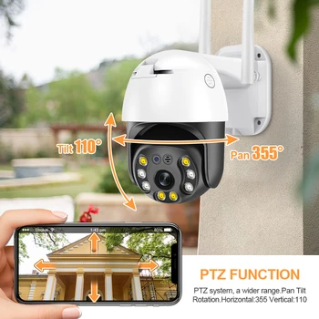 INQMEGA 5MP PTZ Wifi IP Kameras Pilnu Krāsu Āra AI Cilvēka Atklāt Bezvadu Kamera IP65 Waterproof Nakts Redzamības divvirzienu Audio