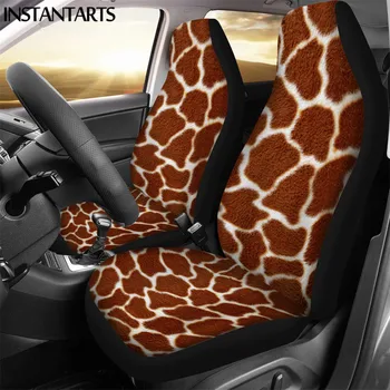INSTANTARTS 3D Leopards Izdrukāt Elastīgu Poliestera Transportlīdzekļu Sēdekļu Gadījumā Zebra/Žirafe Kažokādas vai Ādas 2GAB Universālā Priekšējā Automašīnas Sēdekļa Pārvalki