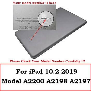 IPad 10.2 Gadījumā, PU Ādas Mīksto Segumu iPad 7. Paaudzes Smart turētājs Apple iPad 10.2 2019 A2197 Fonds +filma+pildspalva