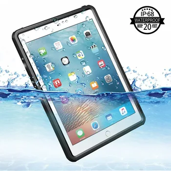 IPad 2017/2018 Ūdensizturīgs Gadījumā, Triecienizturīgs Sniega Putekļu pierādījums iPad 9.7 collu Gadījumā Cover Ādas Melns