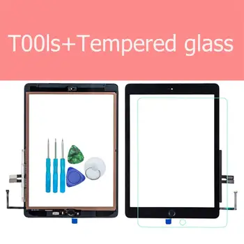 IPad 6. līdz 2018. A1893 A1954 Touch Screen Stikla Asamblejas Nomaiņa + Home Poga+Atvēršanas Tools+Rūdītais Stikls