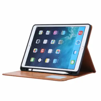 IPad 9.7 Collu 2017 2018 PU Leather Folio Case Gaisā 1 2 Flip Magnētisko Statīvu Vāks iPad 9.7 Pro Smart Case ar Zīmuli Slots